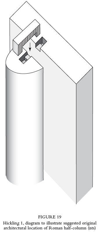 Fig 19: Hickling 1: Diagram to illustrate suggested original architectural location of Roman half-column